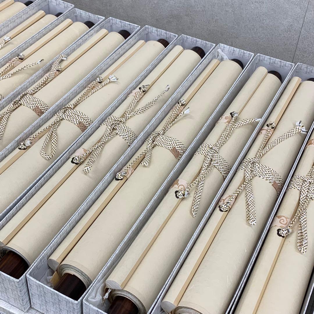 掛軸 永縄雅光 写し 11点 紙箱 花鳥図 春夏秋冬 小禽 十二ヶ月