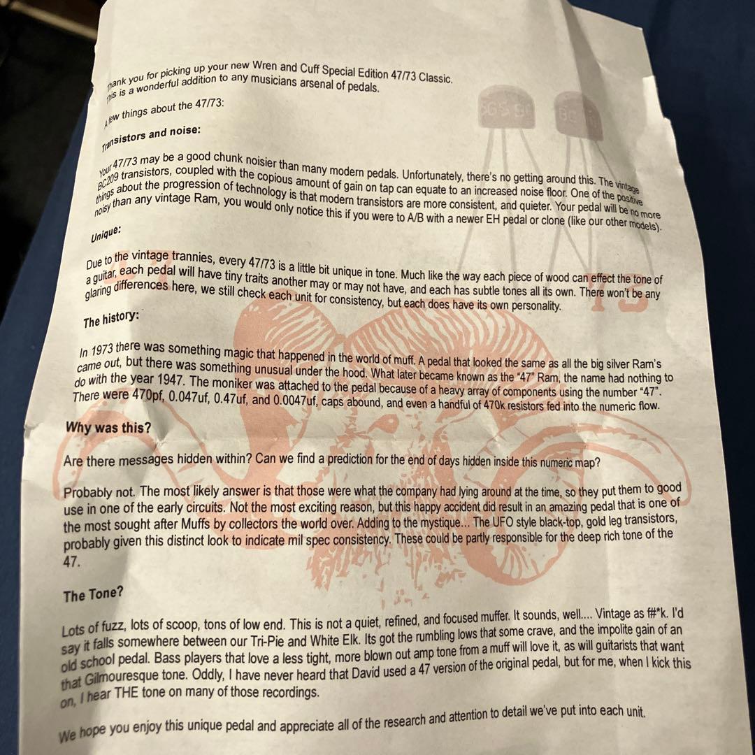 【最終値下げです】Wren and Cuff 47/73 Classic