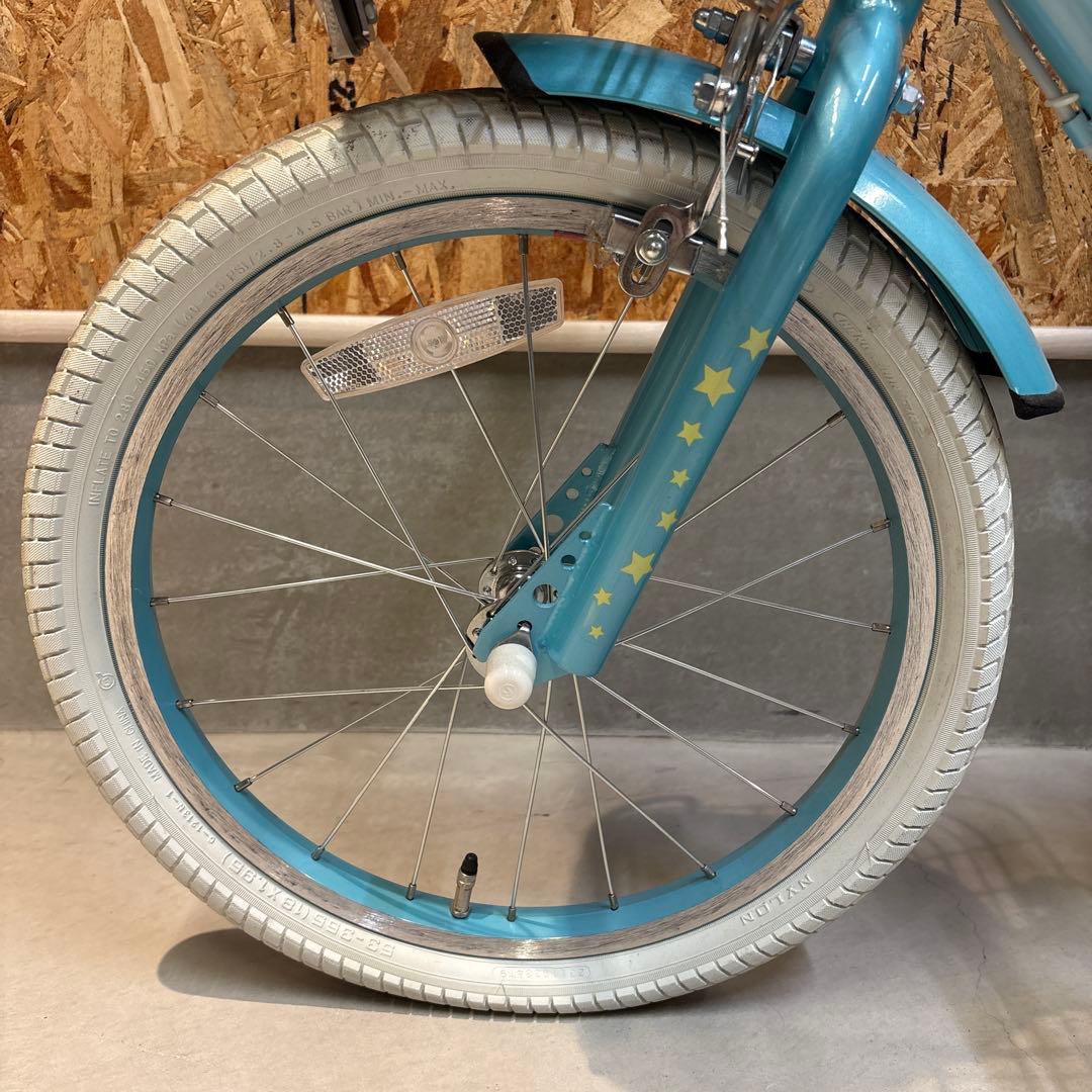 子供用自転車 水色 バスケット付き