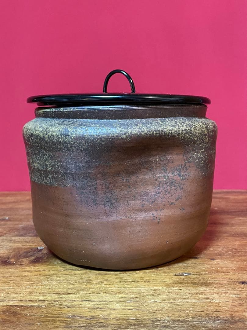 備前水指 裏千家十六代 坐忘斎 書付箱 無傷 備前焼 水指 茶道具 塗蓋付