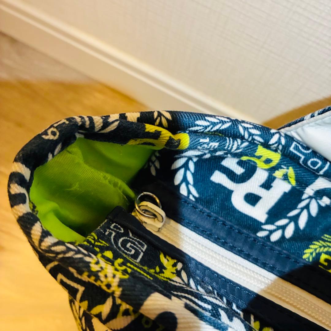 パーリーゲイツ　ローリエ柄　カートバッグ　ロゴ総柄　PG ラウンドバッグ