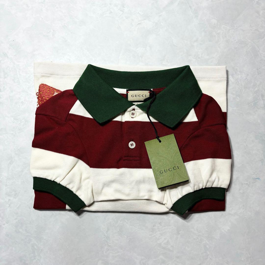 新品 グッチ ストロベリー ビッグストライプ ドッグ Tシャツ ドッグウェア L