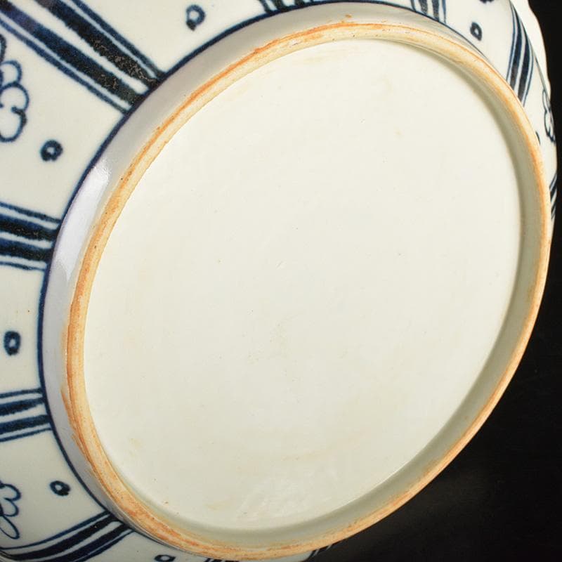 中国　青花　鳥纏枝花卉文盤　V　R6802E