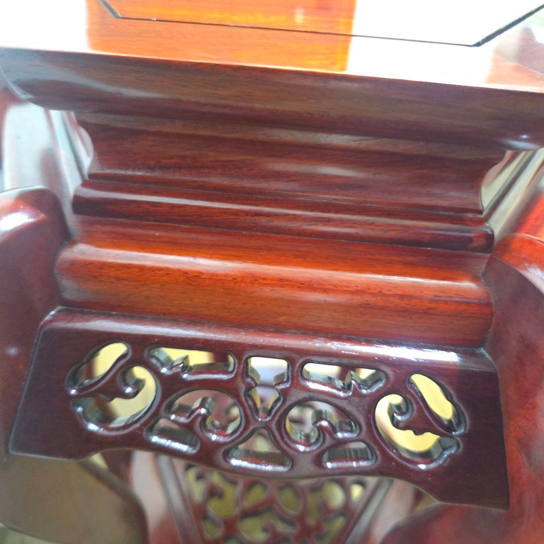 107【アンティーク】花梨 李朝様式 花台 盆栽卓 高卓 飾り台 猫足【匿名配送