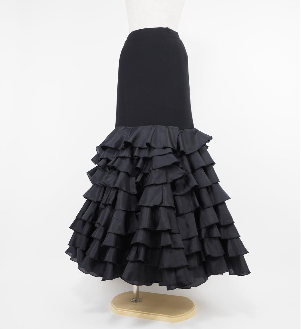 フラメンコ　ファルダ　※訳あり　新品　黒　フラメンコ衣装　レッスンファルダ