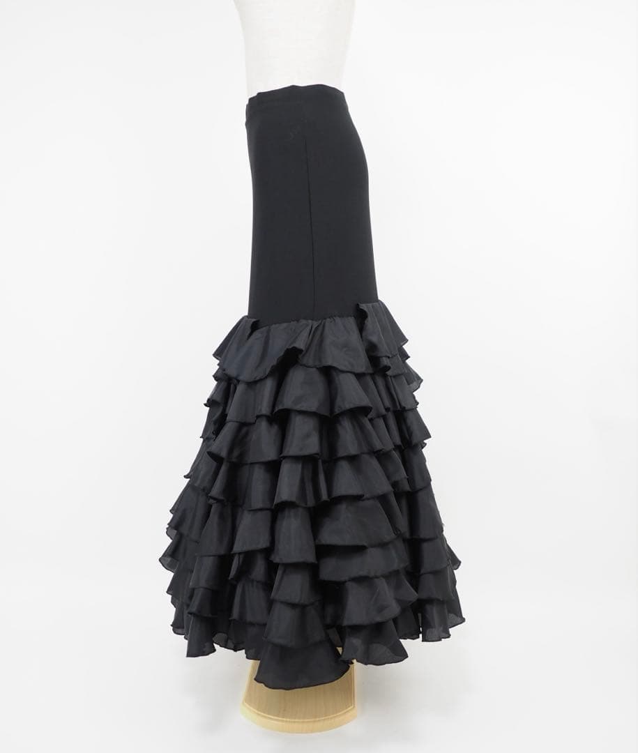 フラメンコ　ファルダ　※訳あり　新品　黒　フラメンコ衣装　レッスンファルダ