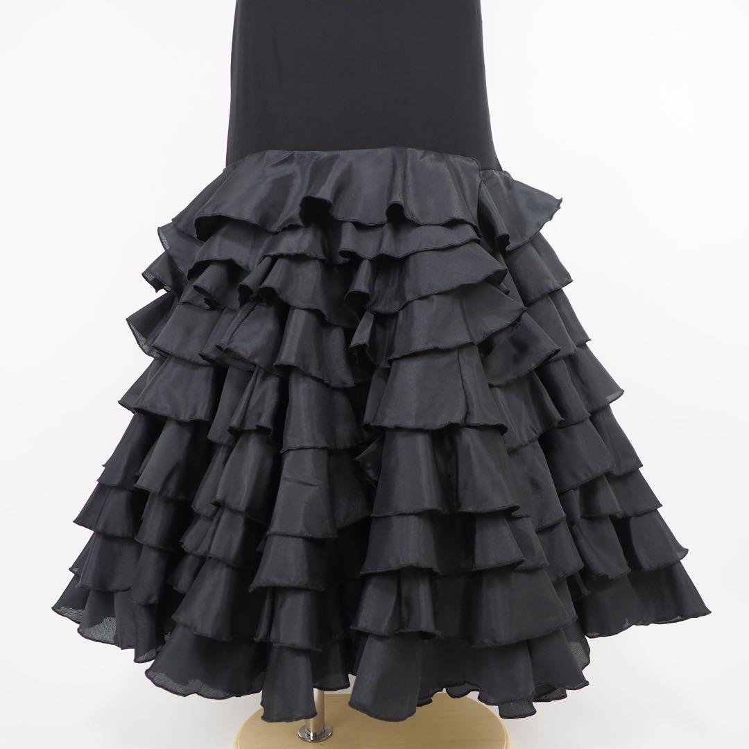 フラメンコ　ファルダ　※訳あり　新品　黒　フラメンコ衣装　レッスンファルダ