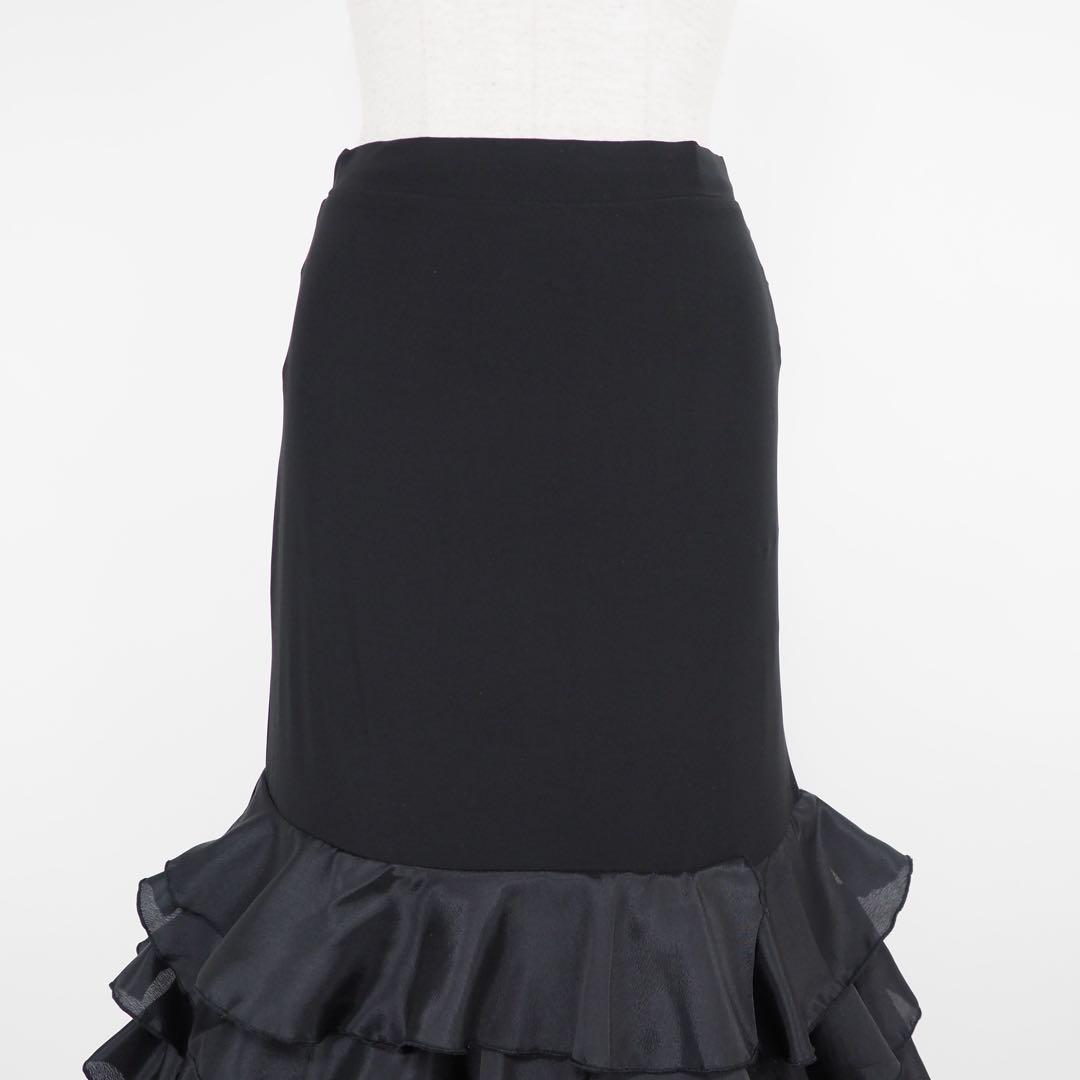フラメンコ　ファルダ　※訳あり　新品　黒　フラメンコ衣装　レッスンファルダ