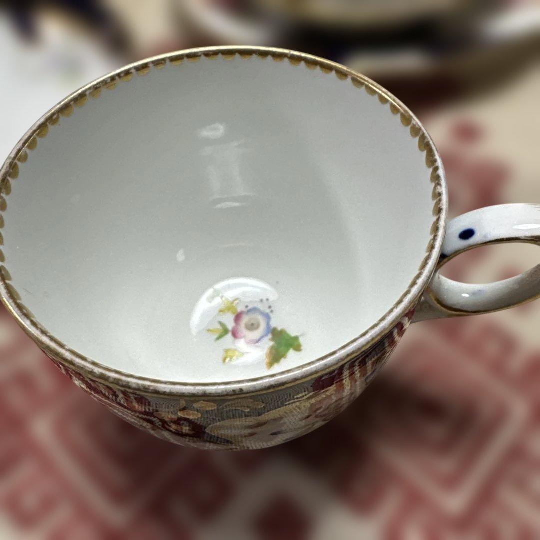 1920-1940年代イギリスアンティークティーカップ・ソーサー、コバルトブルー