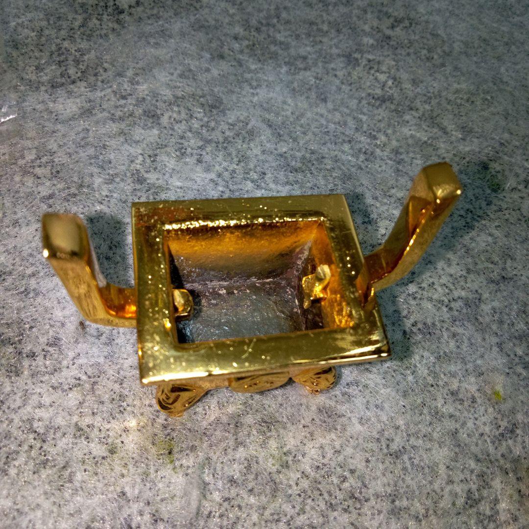 本金メッキ　狛犬　香枦