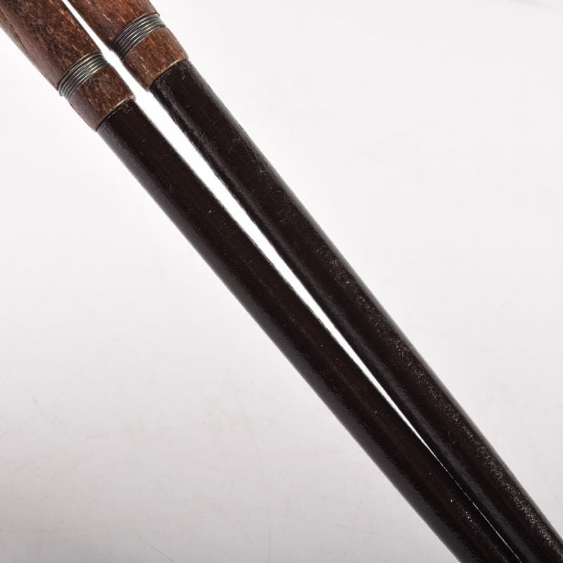 茶道具　金工師　木村清斎作　桑柄火箸　炉用火箸　共箱　C　7149