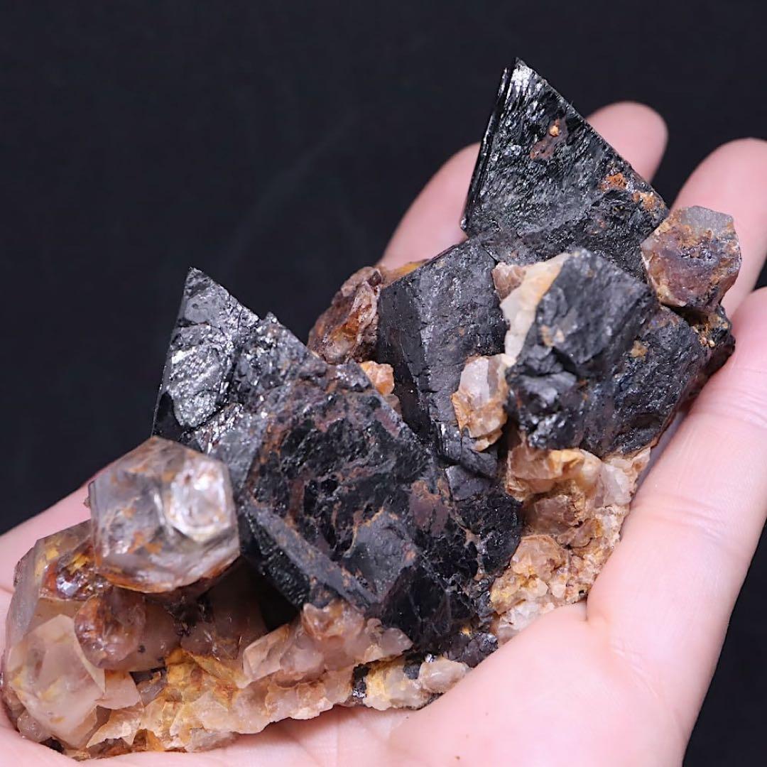 鉄マンガン重石 鉄重石 クォーツ 水晶 344g OTH006 天然石 原石