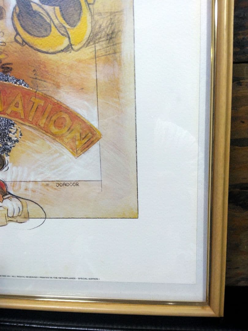 ディズニー　正規品　オランダ製　特殊加工　ポスター　ミッキー　ミニー　９０年代