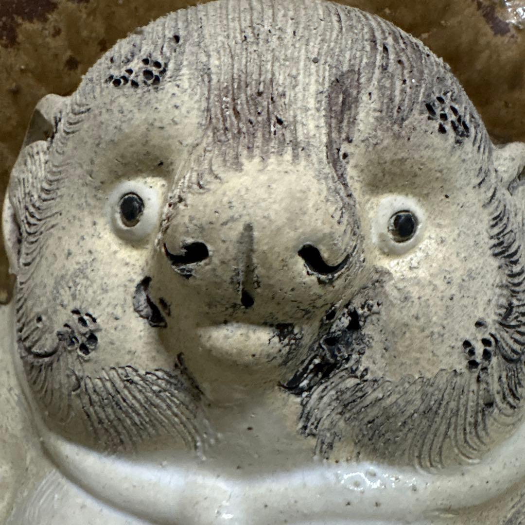 信楽焼　白　たぬき　狸　焼き物　ホワイト　2代　38cm 陶芸　工芸品　置物