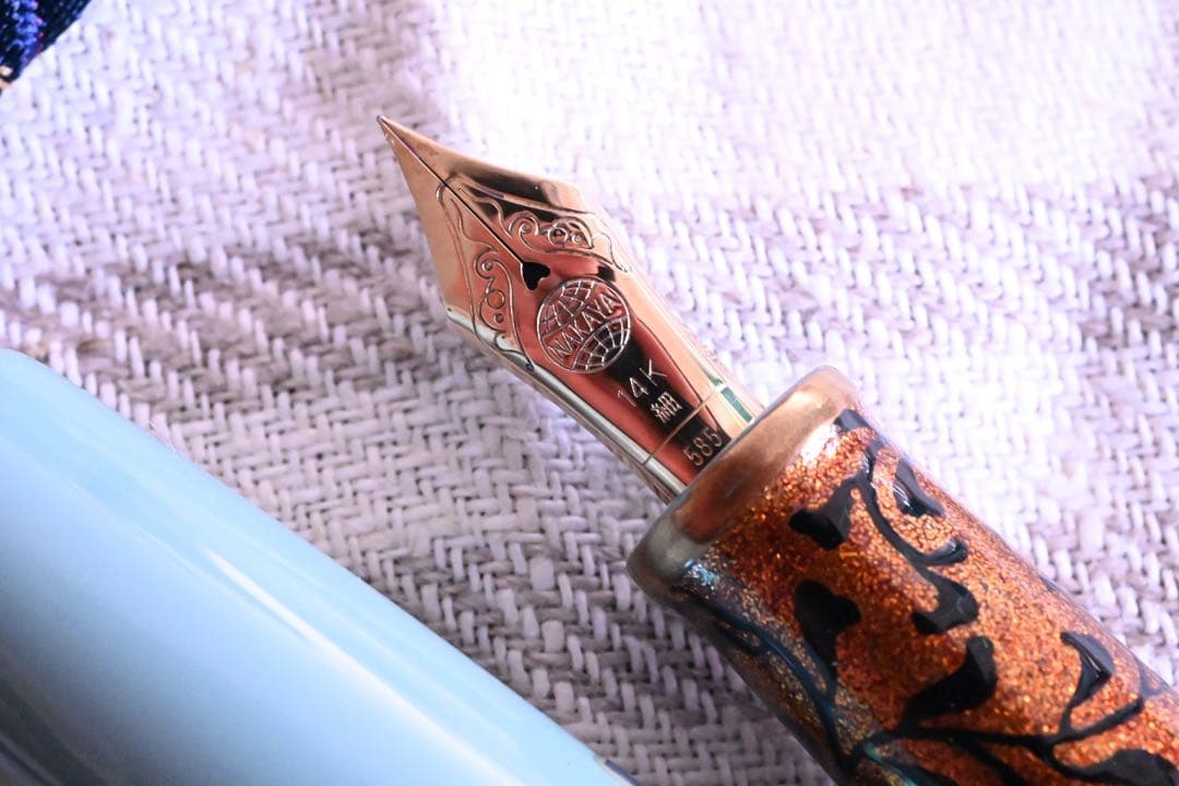 中屋万年筆、天色、螺鈿、蒔絵