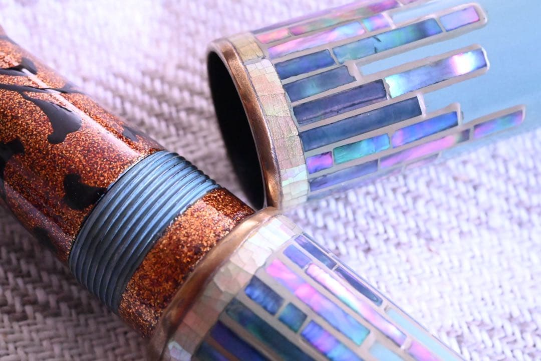 中屋万年筆、天色、螺鈿、蒔絵