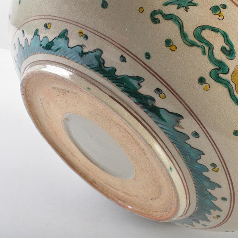 山口県　 須佐焼　古須佐　山水花鳥文鉢　幕末ー江戸期　時代箱付　V　R6014C