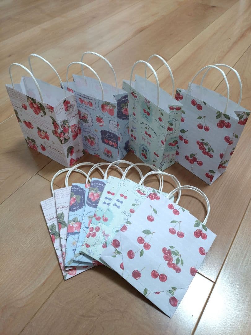 ミニ紙袋 大きめ「いちごいろ」「レトロベア」「テディベア」