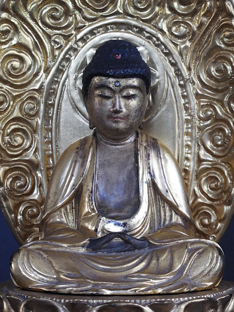 玉眼!!『木造 釈迦如来座像』古仏 総高44㎝