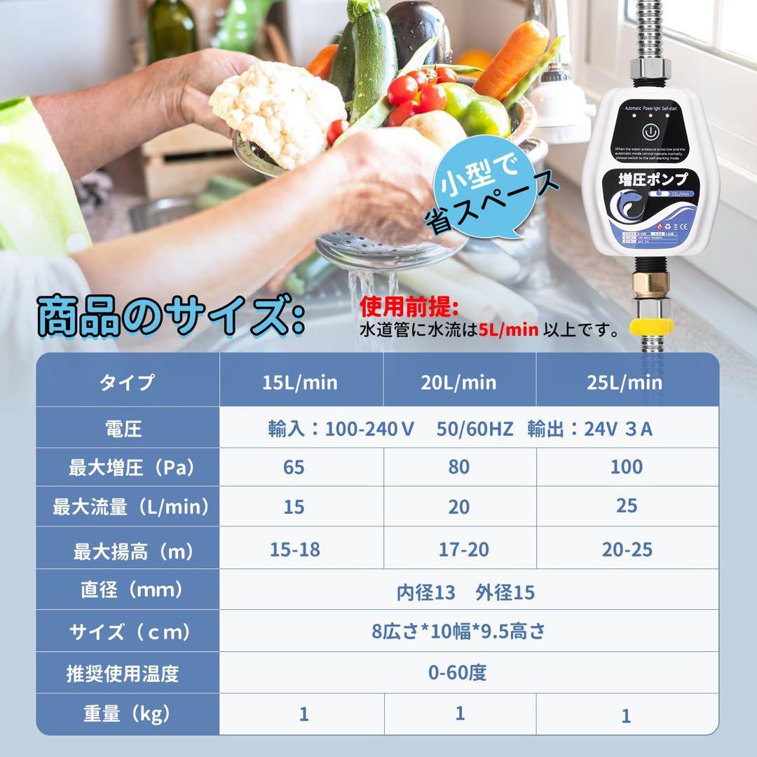 全自動ブースターポンプ 最大流量25L/min 最大揚高20-25ｍ