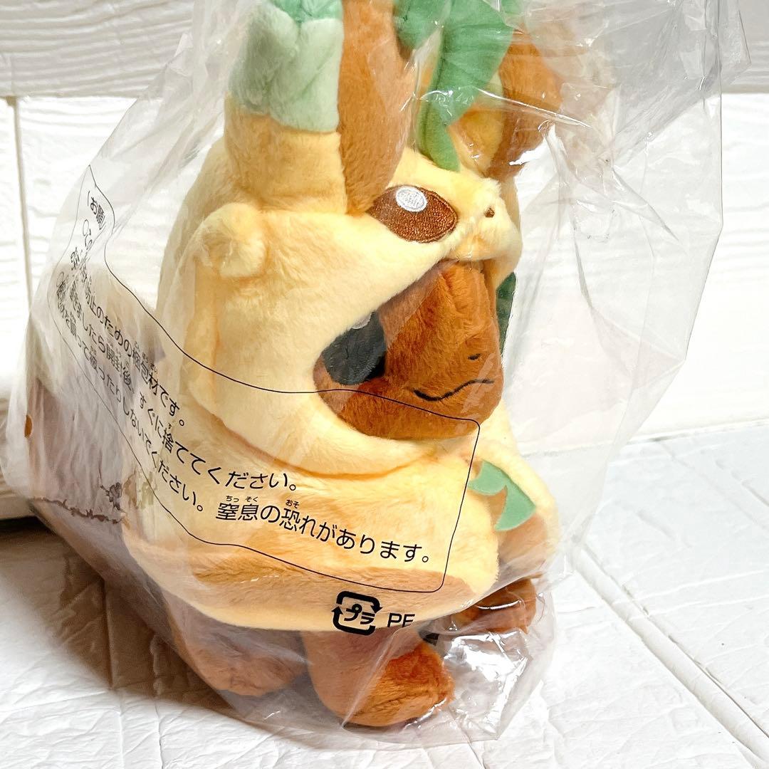 新品タゲ付き⭐️ポケモンセンター限定⭐️ぬいぐるみ　イーブイ リーフィア　ポンチョ