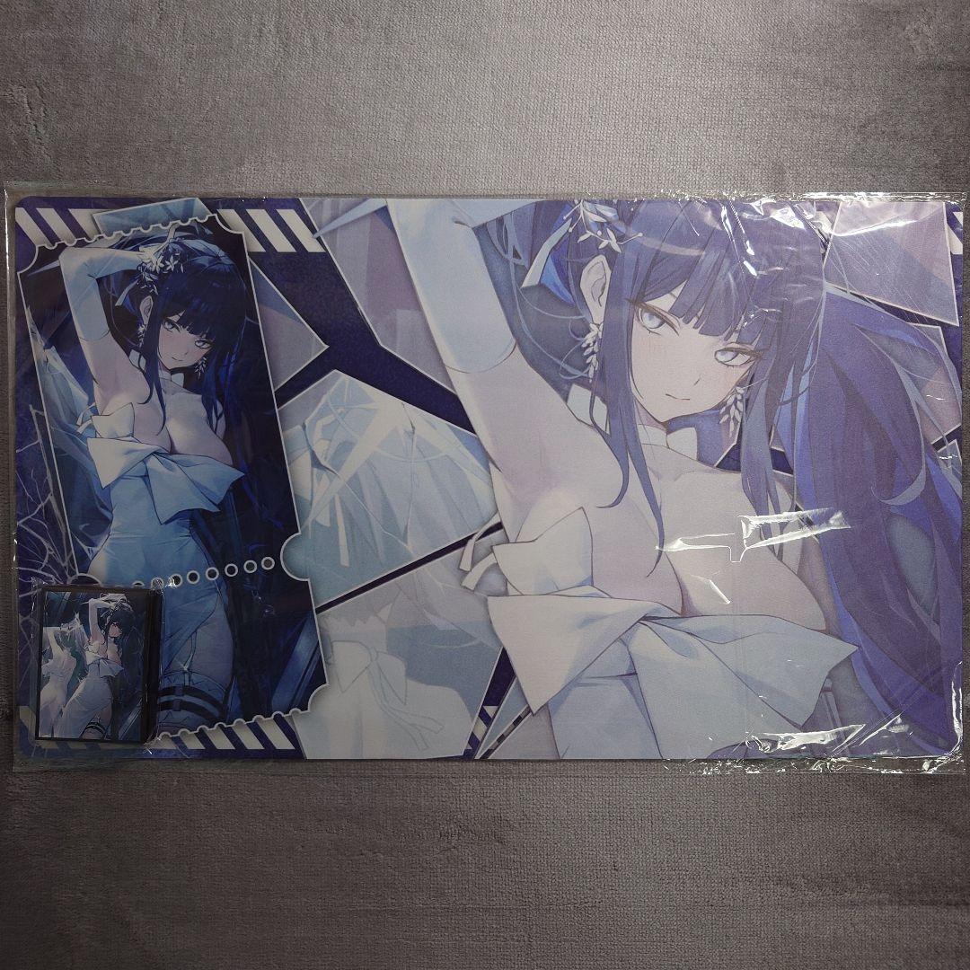 α2 ブルーアーカイブ 割れ鏡&白ドレス 錠前サオリ スリーブ&プレイマット