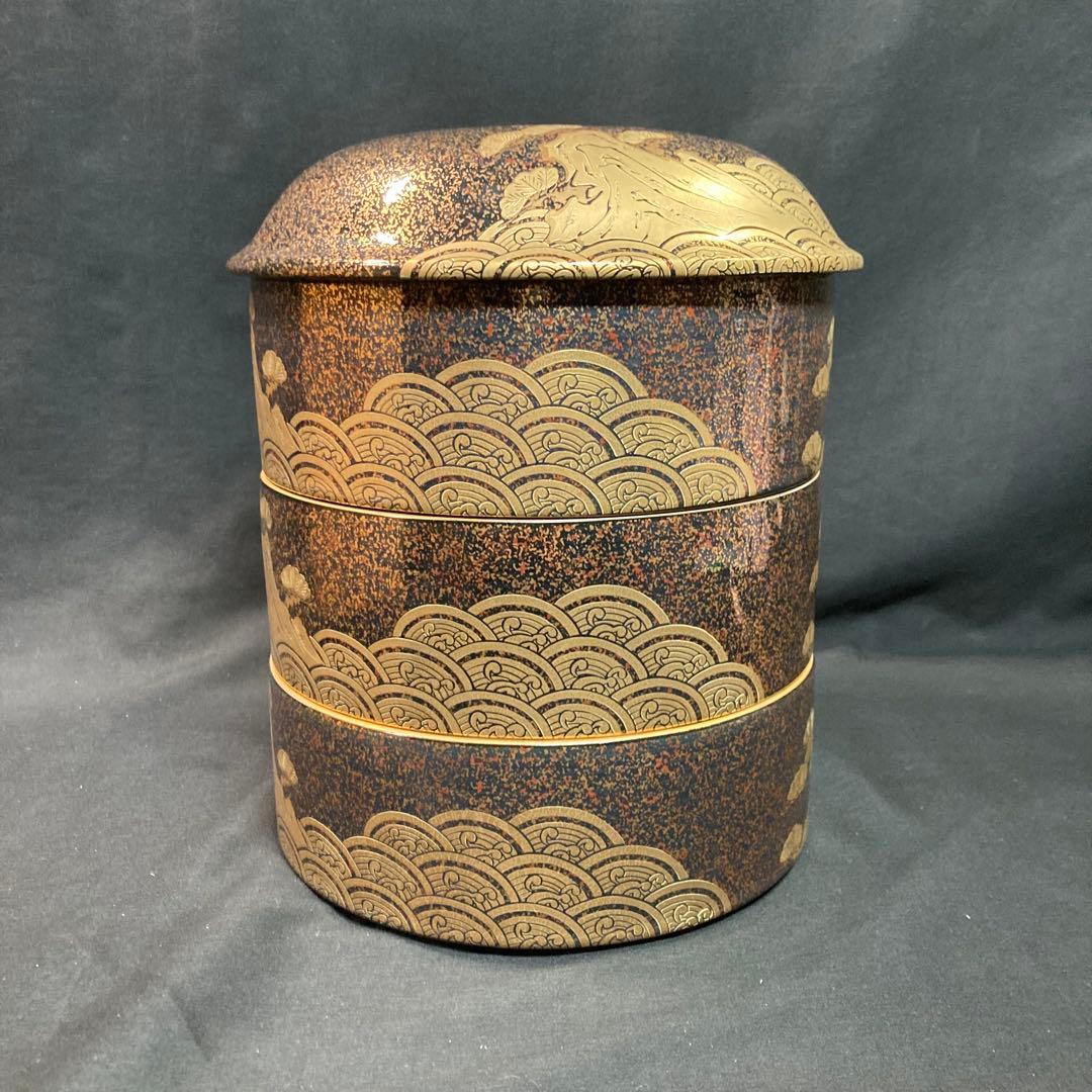 【新品未使用】有田焼 幸楽窯 金彩 三段重