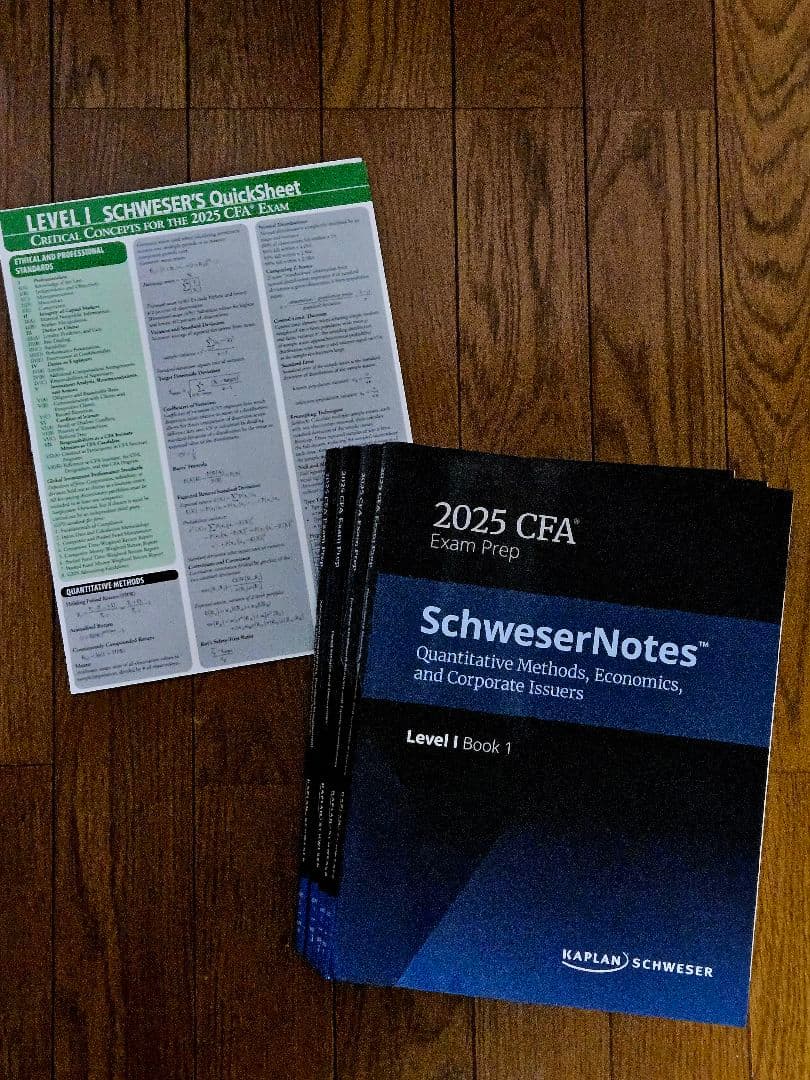 2025 CFA Level1 SchweserNote4冊QuickSheet