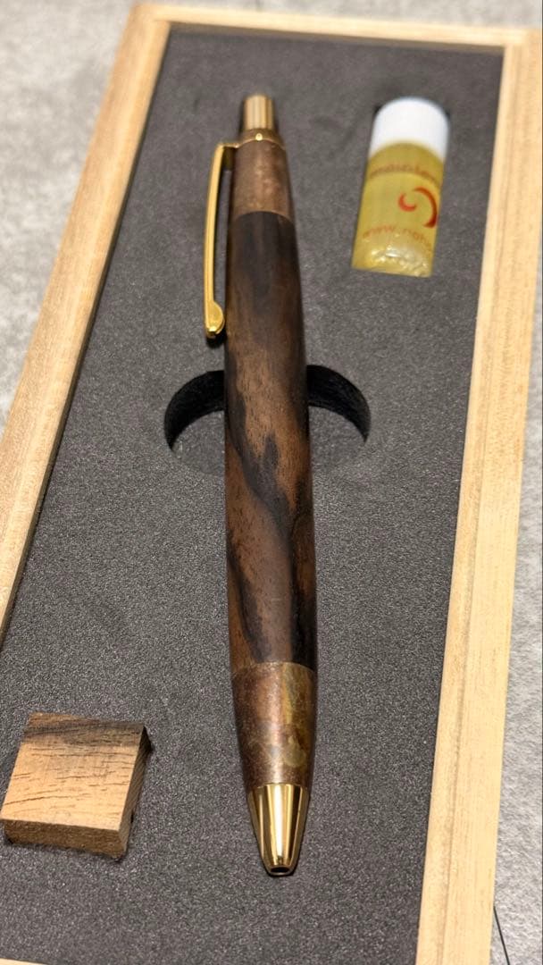 野原工芸 特上黒柿 斑紋限定金具 スタンダードボールペン