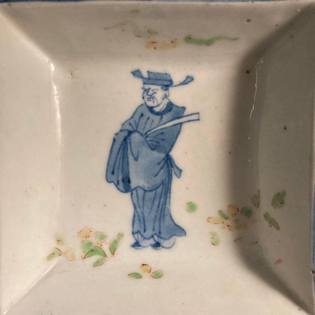 赤札閉店セール❗️【ギャラリー三益】古染付　文官紋方角皿