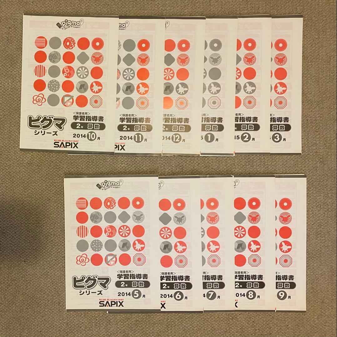 SAPIXピグマシリーズ 2年生2014年度12冊未使用,裁断済