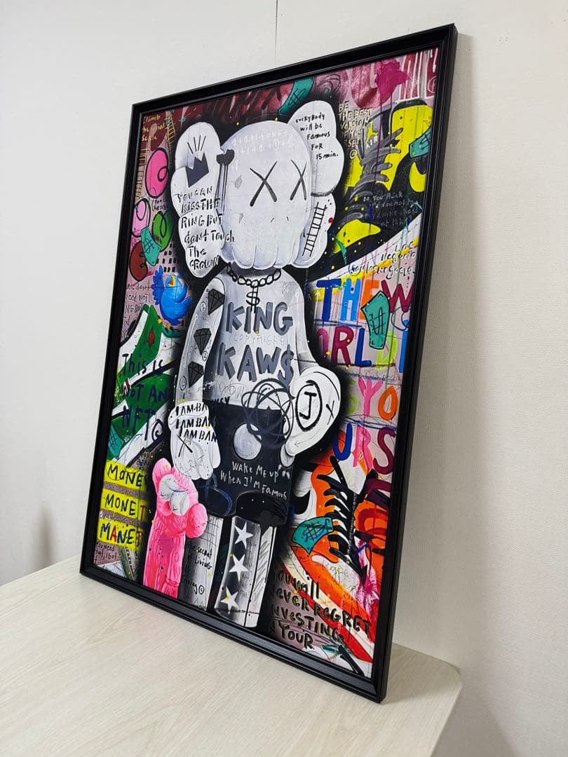 No.311フレーム付きキャンバスアート　ブランドアートポスター　KAWS