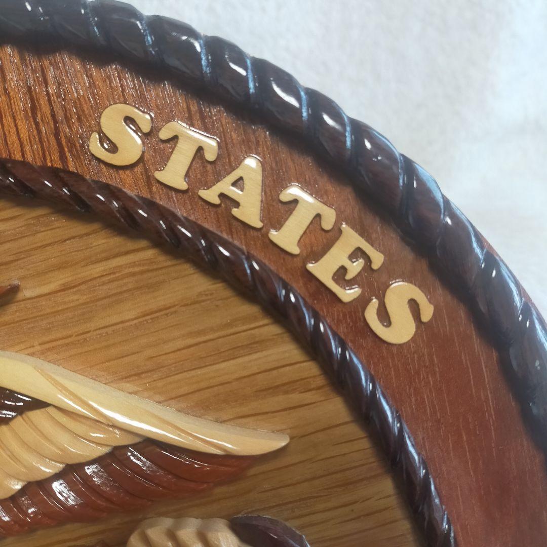 アメリカ MARINE CORPS 海軍 壁掛け インテリア 木製 彫刻