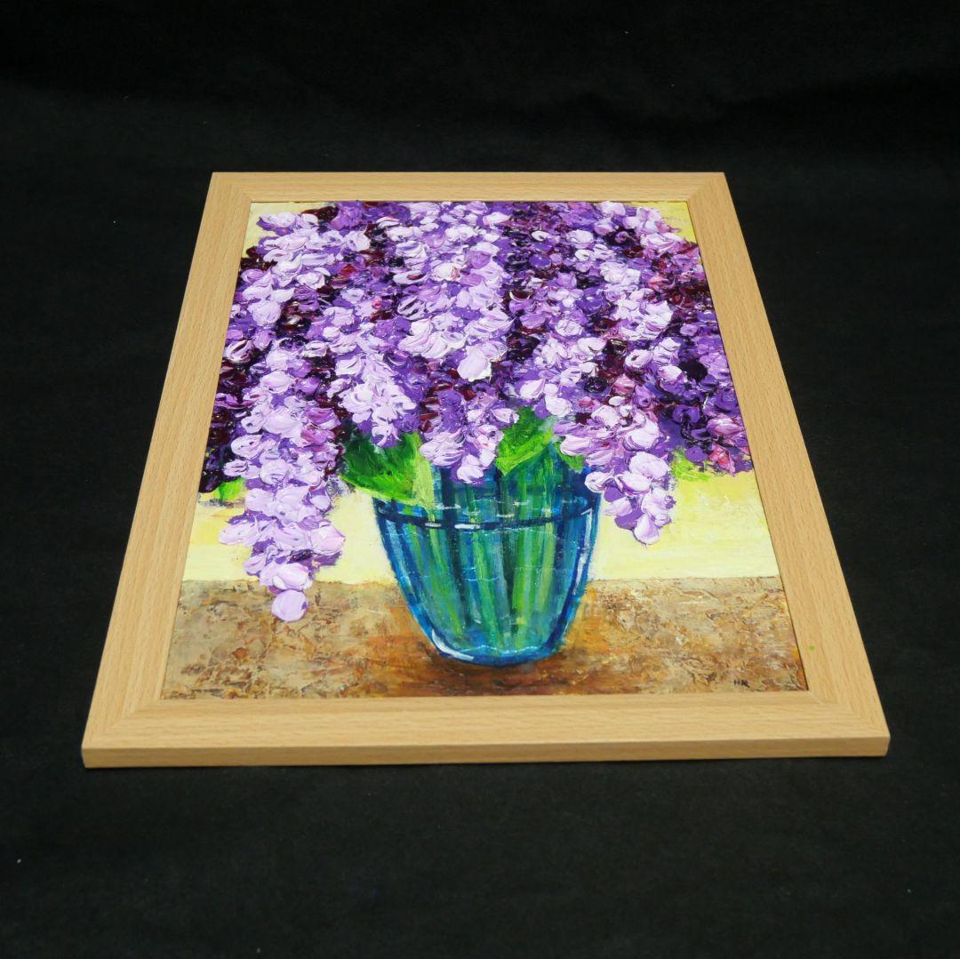 油絵 油彩 油彩画 絵 絵画 【ライラック】A4