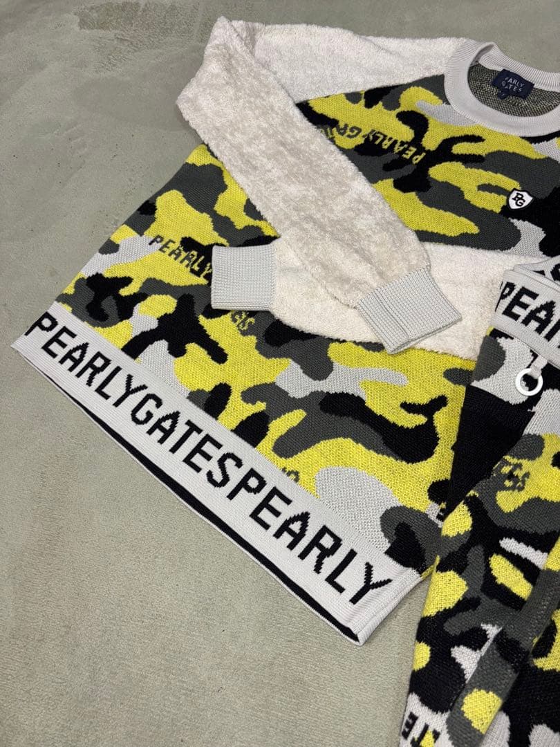 （専用）パーリーゲイツ、迷彩柄シリーズ、異素材ニット、セットアップ、サイズ1