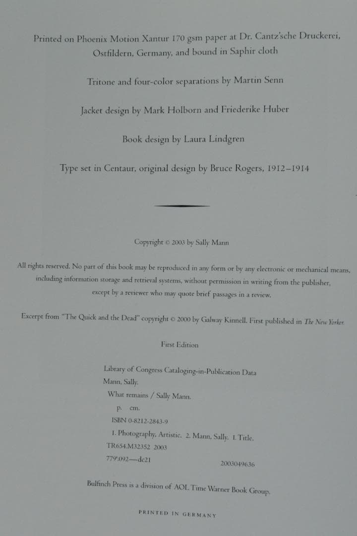 【What Remains:： Sally Mann 】サリー・マン写真集