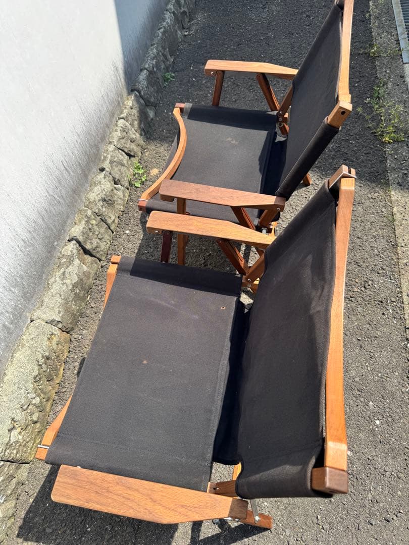 キャンプオンパレード　コンダクターズチェア2脚セット　帆布シート　収納袋付き