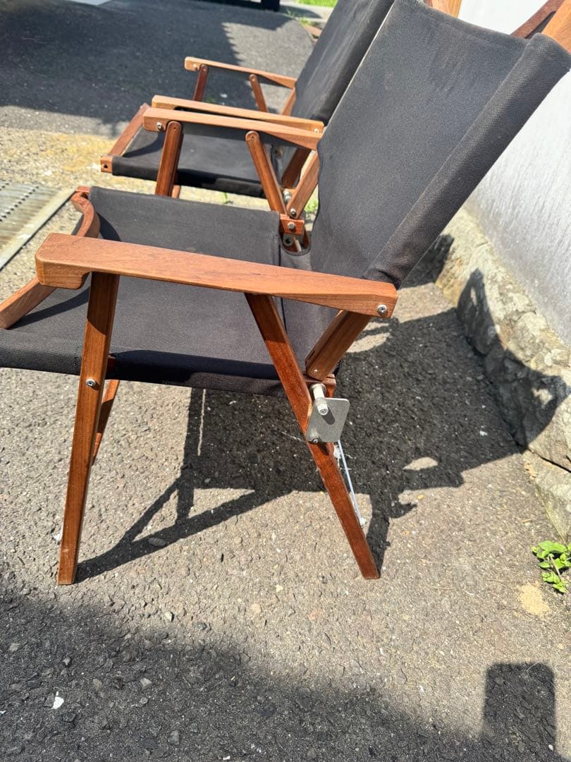 キャンプオンパレード　コンダクターズチェア2脚セット　帆布シート　収納袋付き