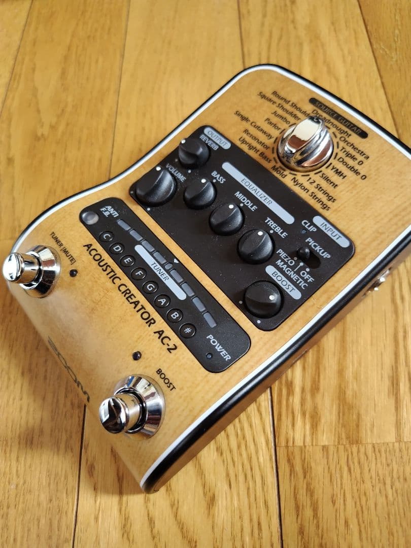 ほぼ未使用品 ZOOM AC-2 アコースティックギター用 プリアンプ