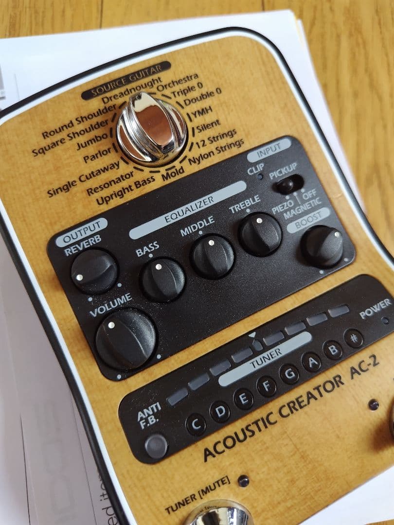 ほぼ未使用品 ZOOM AC-2 アコースティックギター用 プリアンプ