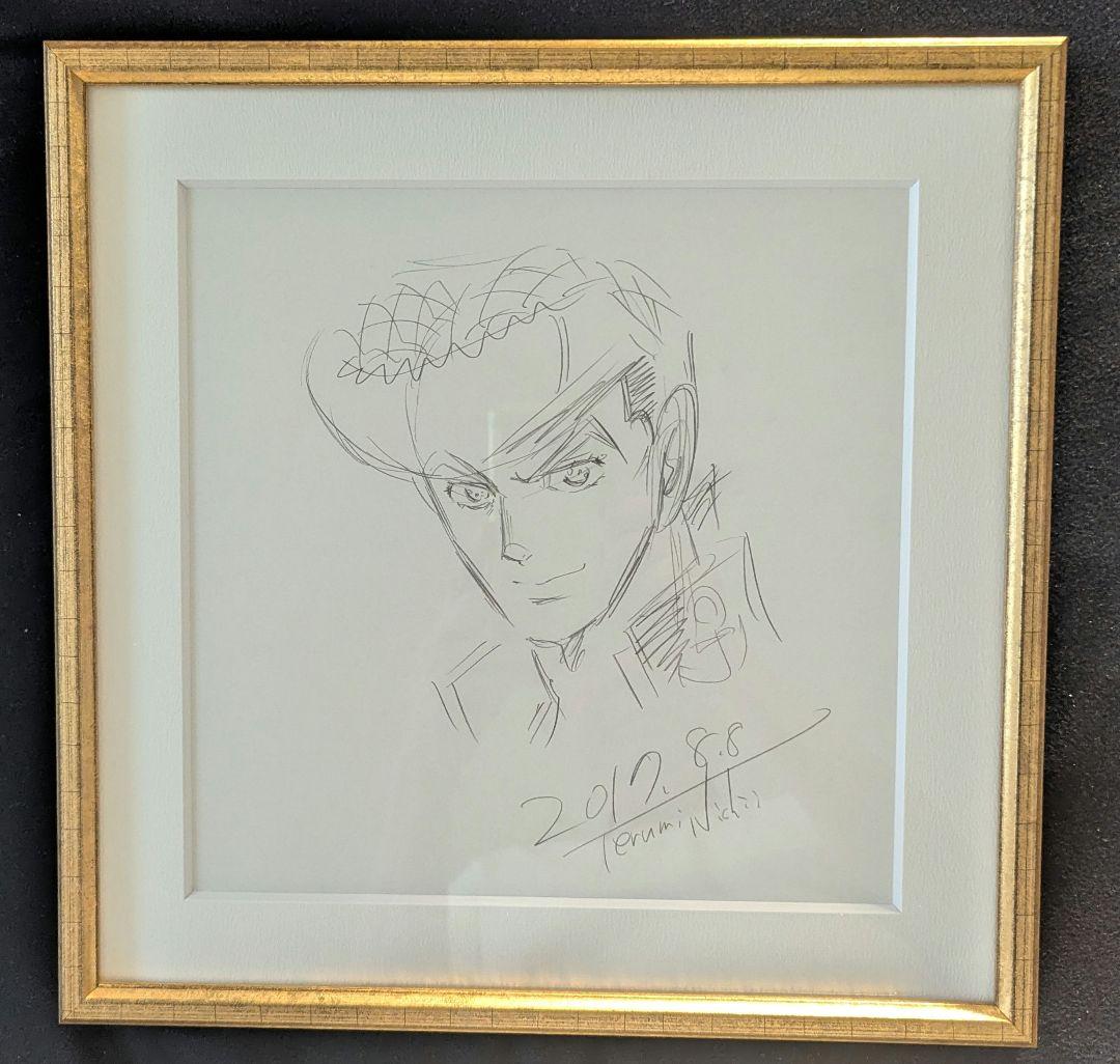 西位輝実直筆色紙　[ジョジョの奇妙な冒険]　東方仗助　まんだらけ保証書付き