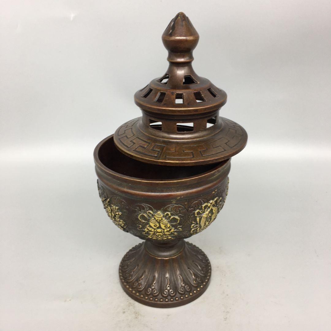 銅器 香薫炉 八宝吉祥香炉 供養薫香炉 香道具 装飾品 工芸品 置物