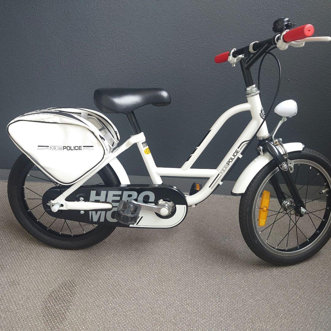 (直接取引　配送不可)キッズポリス自転車 ホワイト16インチ