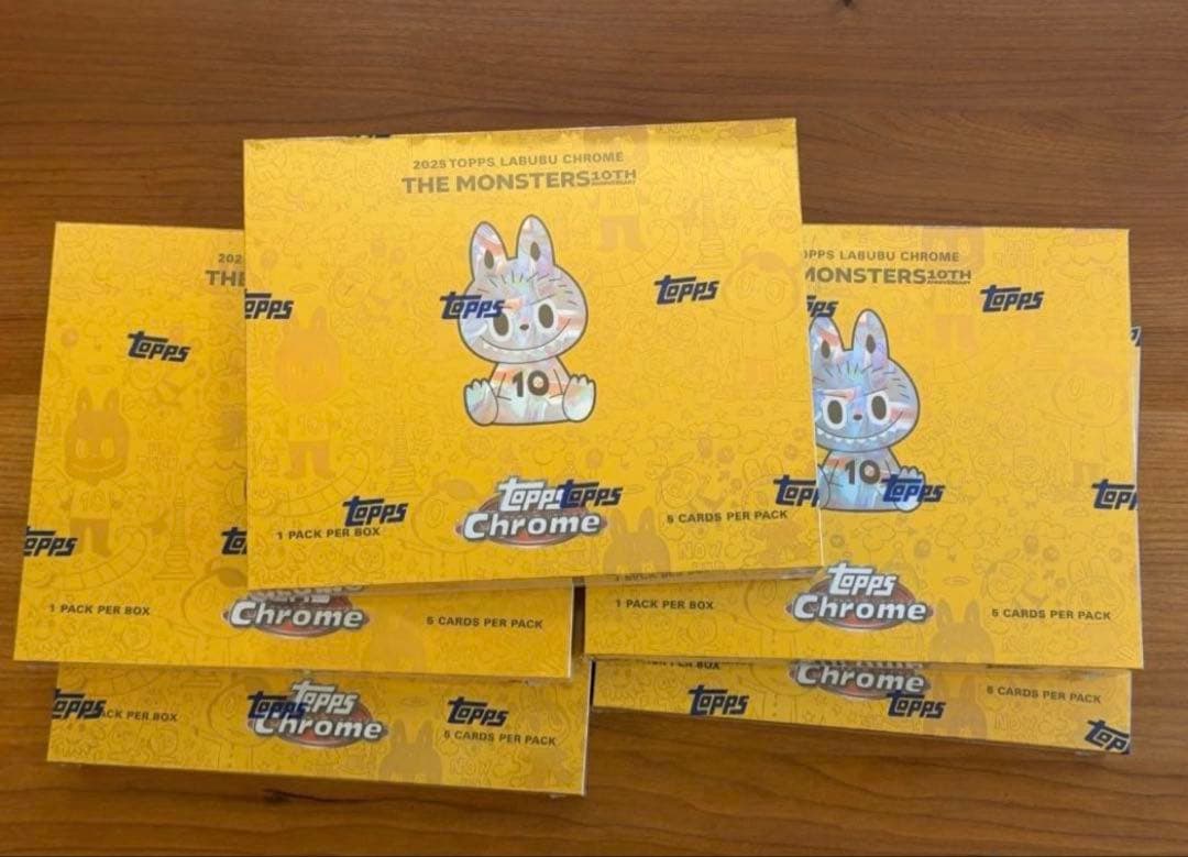 2025 topps chrome labubu 10th新品未開封 5BOX