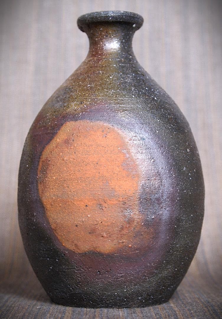 希少作★小山末廣【師：金重素山】備前徳利★共箱