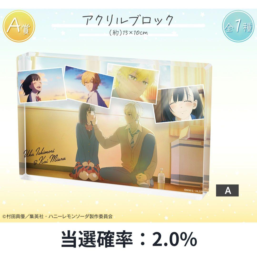 A賞ハニーレモンソーダアクリルブロック、アクリルパネル、バッチセット