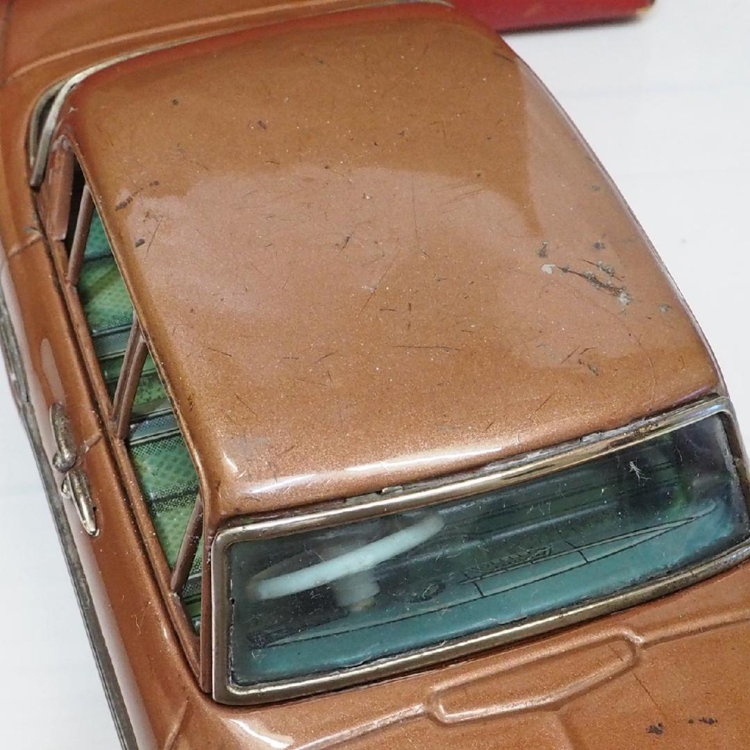 萬代屋【トヨペット クラウン デラックス赤ミラー無】tinブリキtoy箱付car