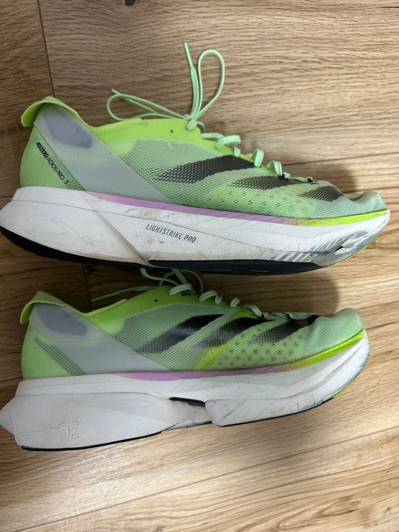 ADIZERO ランニングシューズ イエロー/グレー アディオスプロ3 28cm