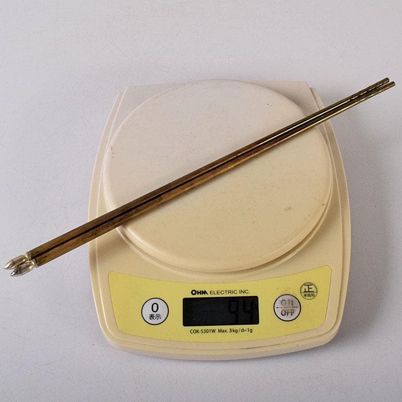 茶道具　銅製　椎頭火箸　共箱　V　7965