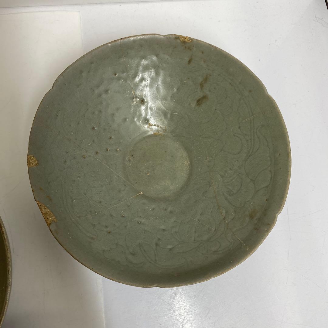 16世紀　高麗青磁　白泥象嵌鉢6点　トヒエ　東さ7-1227☆2F